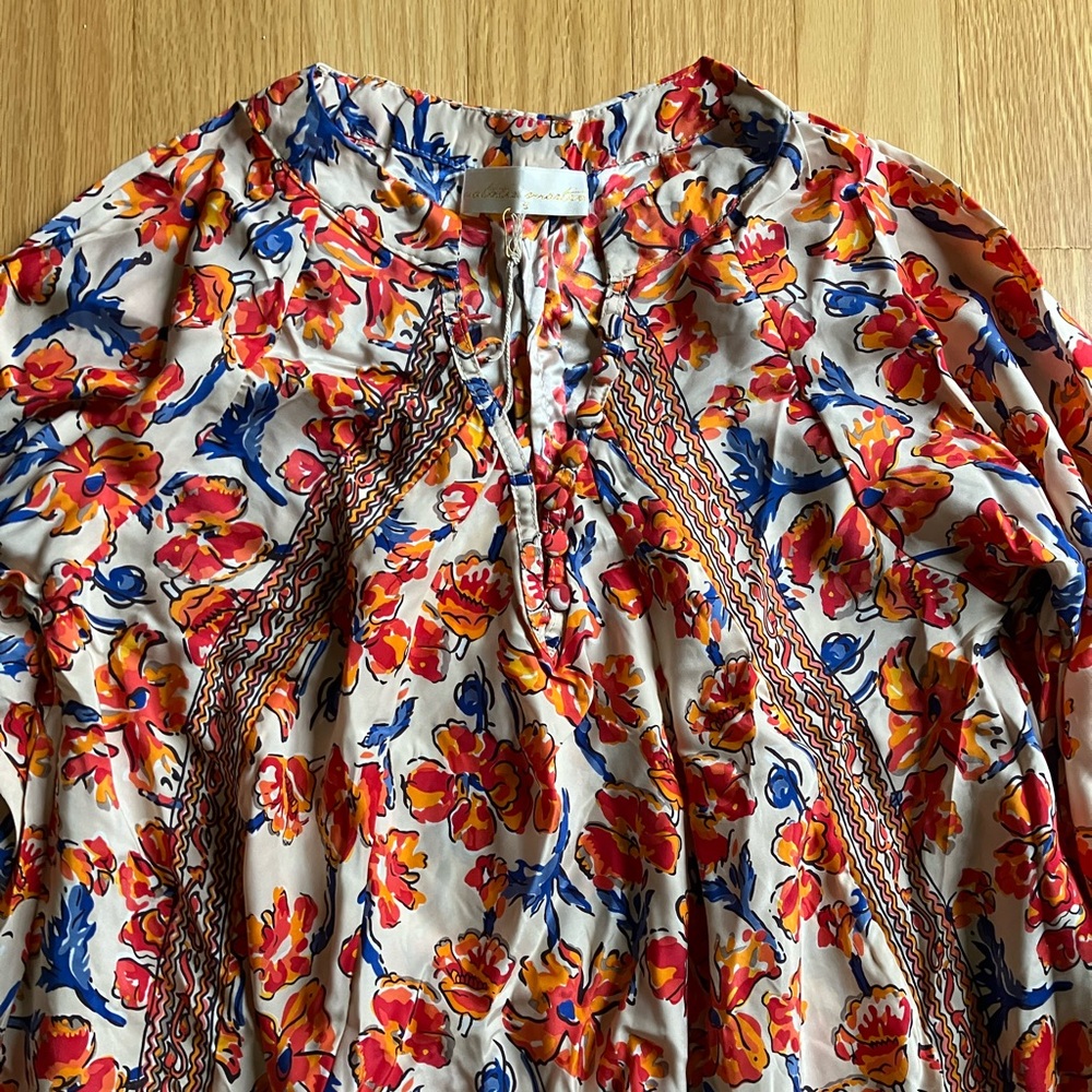 NWT Natalie Martin Silk Short Fiore Dress in Clementine S - Picture 2 of 9